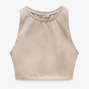 Zara Beige Crop Top